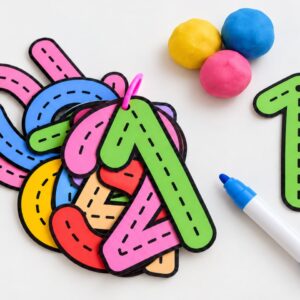 Set of 10 Large Laminated Numbers مجموعة الأرقام التعليمية للأطفال –