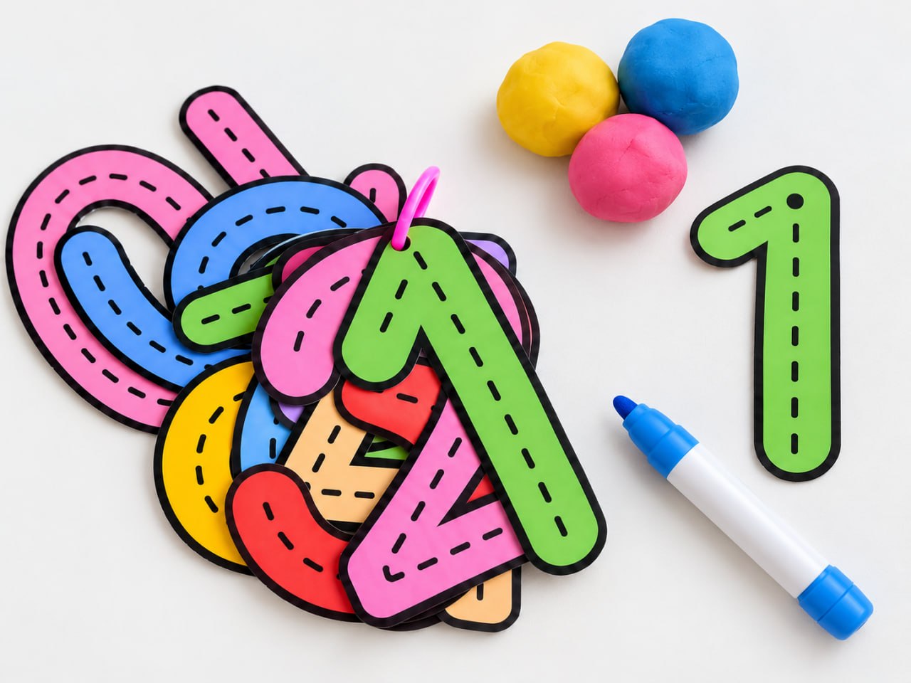 Set of 10 Large Laminated Numbers مجموعة الأرقام التعليمية للأطفال –